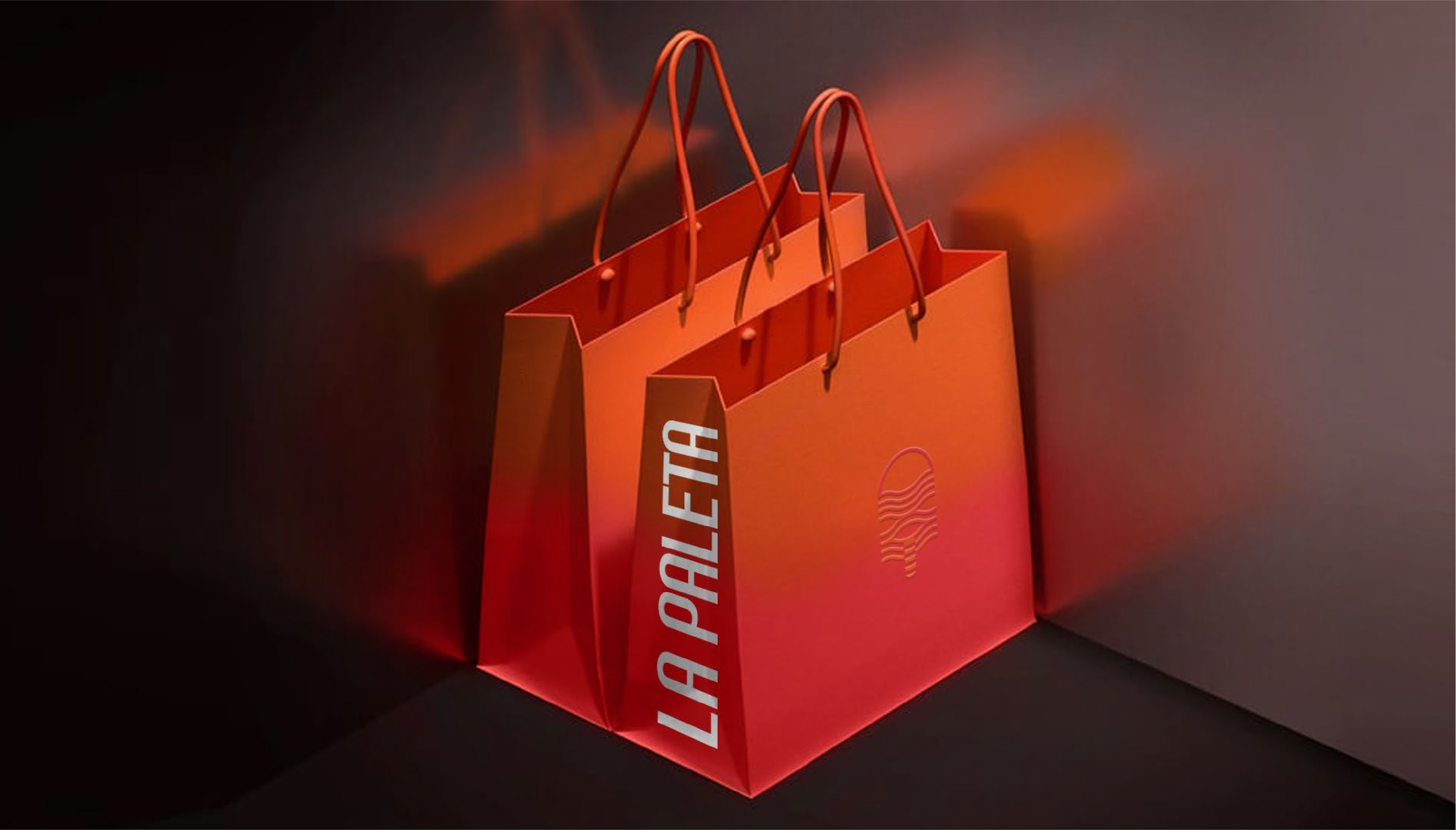 La Paleta sunset gradient branded shopping bag